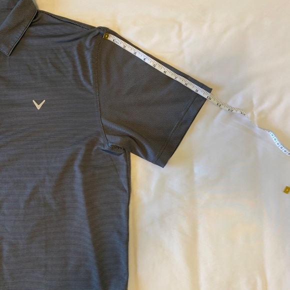 Callaway-Opti Drive Golf Shirt Black/Grey Striped-Size‎ Large - Picture 4 of 7